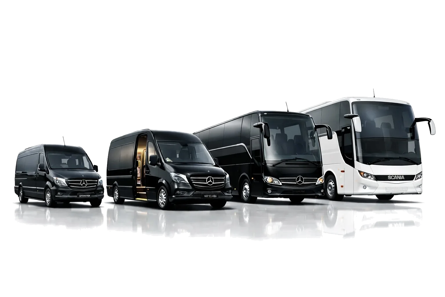 Mercedes minibuses and coaches for group transfers and custom tours in Finland
